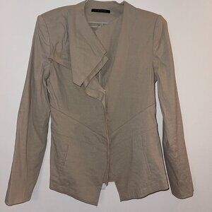 ELIE TAHARI 70% linen snap front jacket with zigzag edging/Beautiful cond/4